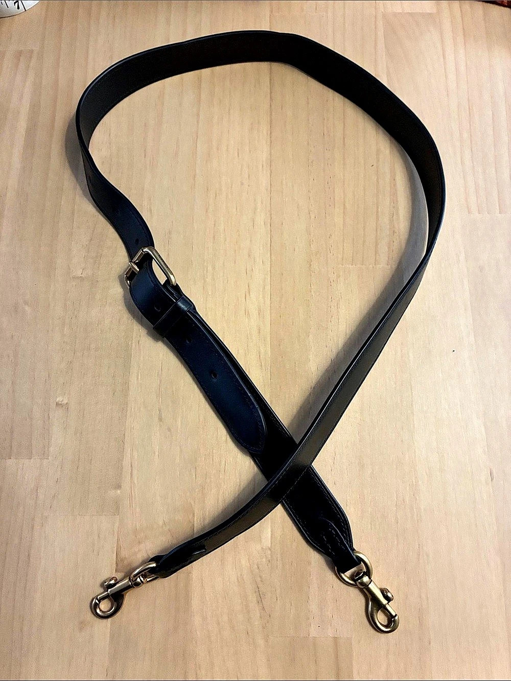 Coach Black Leather Replacement Crossbody Shoulder Bag Strap Gold Tone Hardware